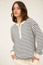 Load image into Gallery viewer, Black Striped Henley