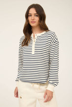 Load image into Gallery viewer, Black Striped Henley
