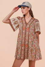 Load image into Gallery viewer, Shirring Detail Printed Woven Dress