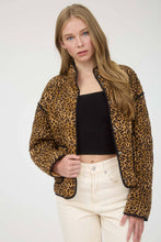 Load image into Gallery viewer, Quilted Leopard Puffer Jacket