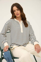 Load image into Gallery viewer, Black Striped Henley
