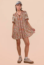 Load image into Gallery viewer, Shirring Detail Printed Woven Dress