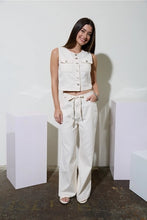 Load image into Gallery viewer, Cream Wide Leg Drawstring Pants