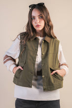 Load image into Gallery viewer, Olive Washed Barn Vest: