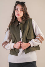 Load image into Gallery viewer, Olive Washed Barn Vest: