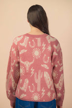 Load image into Gallery viewer, Mauve Western Graphic Oversized Knit Sweater