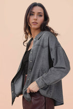Load image into Gallery viewer, Charcaol Pearl Snap Denim Top
