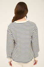 Load image into Gallery viewer, Black Striped Henley
