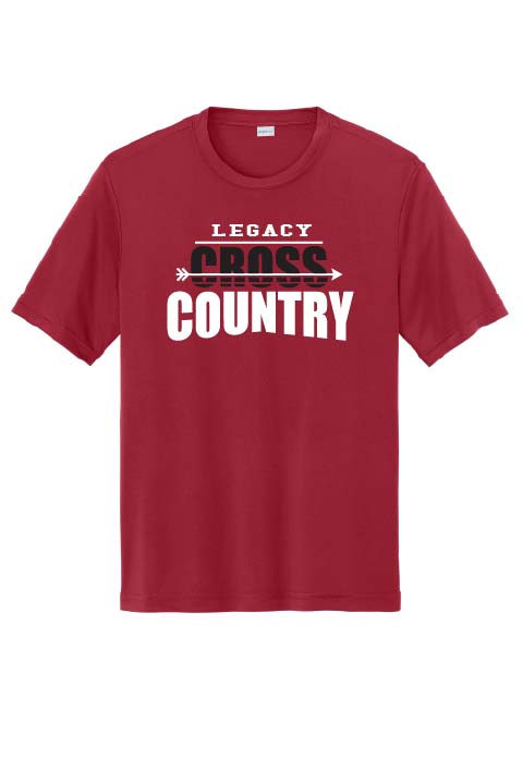 2025 Legacy Cross Country Deep Red Dry Fit or 50/50 Tee