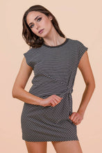 Load image into Gallery viewer, Stripe Knit Sleeveless Dress with Tie Detail
