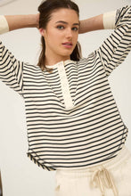Load image into Gallery viewer, Black Striped Henley
