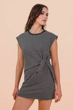 Load image into Gallery viewer, Stripe Knit Sleeveless Dress with Tie Detail
