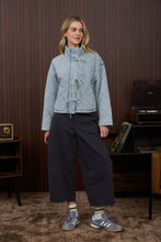 Load image into Gallery viewer, Washed Denim Quilted Front Zipper and Tiee Jacket

