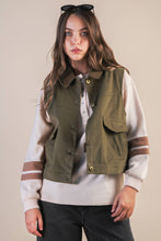Load image into Gallery viewer, Olive Washed Barn Vest:
