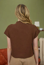 Load image into Gallery viewer, Sleeveless Mock Neck Sweater- Brown
