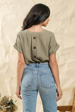 Load image into Gallery viewer, Olive Cuffed Sleeve Top
