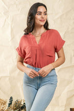 Load image into Gallery viewer, Sienna Cuffed Sleeve Top
