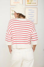 Load image into Gallery viewer, Striped Raw Edge Sweater
