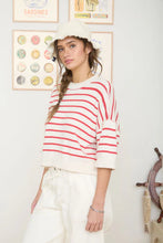 Load image into Gallery viewer, Striped Raw Edge Sweater
