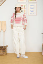 Load image into Gallery viewer, Striped Raw Edge Sweater
