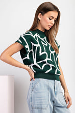 Load image into Gallery viewer, Heart Pattern Neck Short Sleeve Sweater
