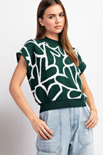 Load image into Gallery viewer, Heart Pattern Neck Short Sleeve Sweater
