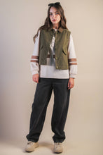 Load image into Gallery viewer, Olive Washed Barn Vest:
