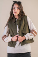 Olive Washed Barn Vest: