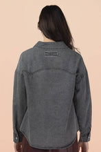Load image into Gallery viewer, Charcaol Pearl Snap Denim  Top
