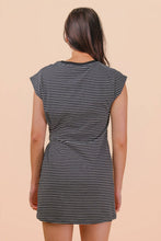 Load image into Gallery viewer, Stripe Knit Sleeveless Dress with Tie Detail
