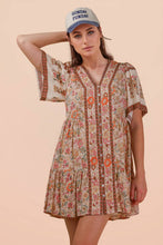 Load image into Gallery viewer, Shirring Detail Printed Woven Dress
