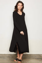 Load image into Gallery viewer, Black Pocket Detail Long Knit Cardigan - also available in oatmeal
