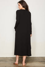 Load image into Gallery viewer, Black Pocket Detail Long Knit Cardigan - also available in oatmeal
