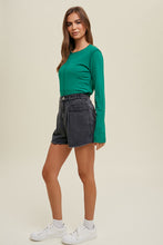 Load image into Gallery viewer, Knit Top with Reverse Stitch Green
