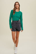 Load image into Gallery viewer, Knit Top with Reverse Stitch Green
