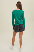 Load image into Gallery viewer, Knit Top with Reverse Stitch Green
