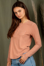 Load image into Gallery viewer, Cozy Brushed Ribbed Knit Top | Blush
